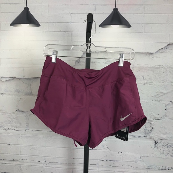 Nike Crew Running Drawstring Shorts Berry NWT 195 - Picture 6 of 8
